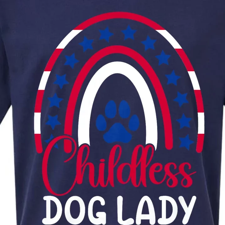 Childless Dog Lady Election Vote 2024 Boho Rainbow Usa Sueded Cloud Jersey T-Shirt