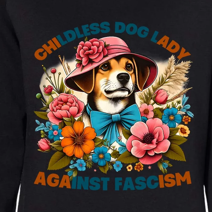 Childless Dog Lady Against Fascism Voting Kamala Dog Owners Womens California Wash Sweatshirt