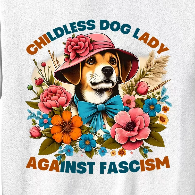 Childless Dog Lady Against Fascism Voting Kamala Dog Owners Sweatshirt