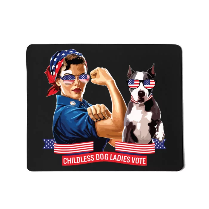 Childless Dog Lady Is Voting Kamala Election Usa 2024 Mousepad