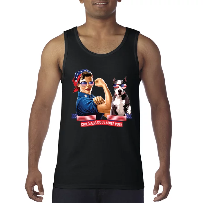 Childless Dog Lady Is Voting Kamala Election Usa 2024 Tank Top