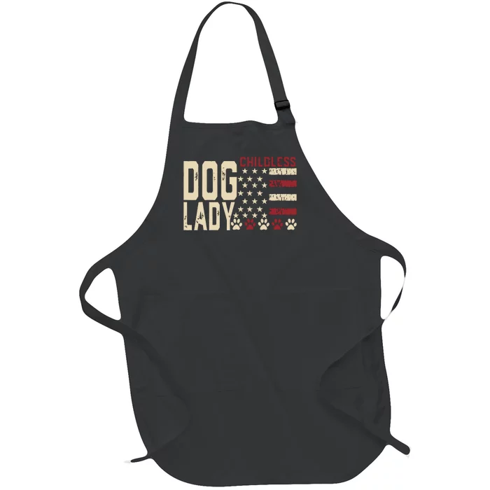 Childless Dog Lady Vote 2024 Us Flag Democratic President Full-Length Apron With Pocket