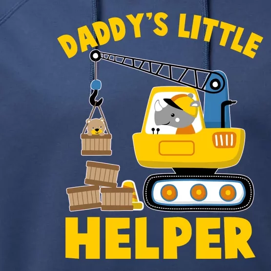 Cute Daddy's Little Helper Construction Performance Fleece Hoodie