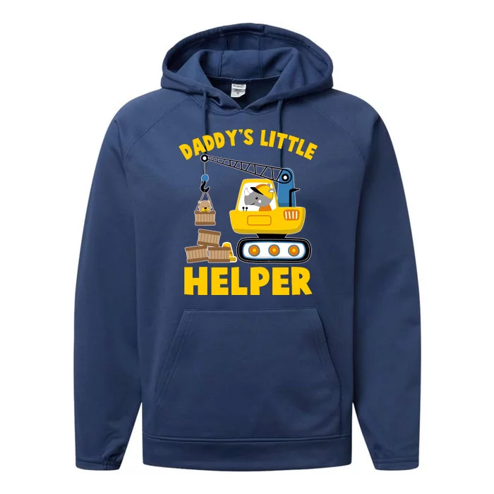 Cute Daddy's Little Helper Construction Performance Fleece Hoodie