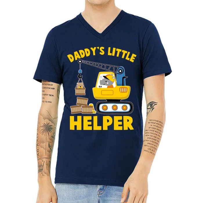 Cute Daddy's Little Helper Construction V-Neck T-Shirt