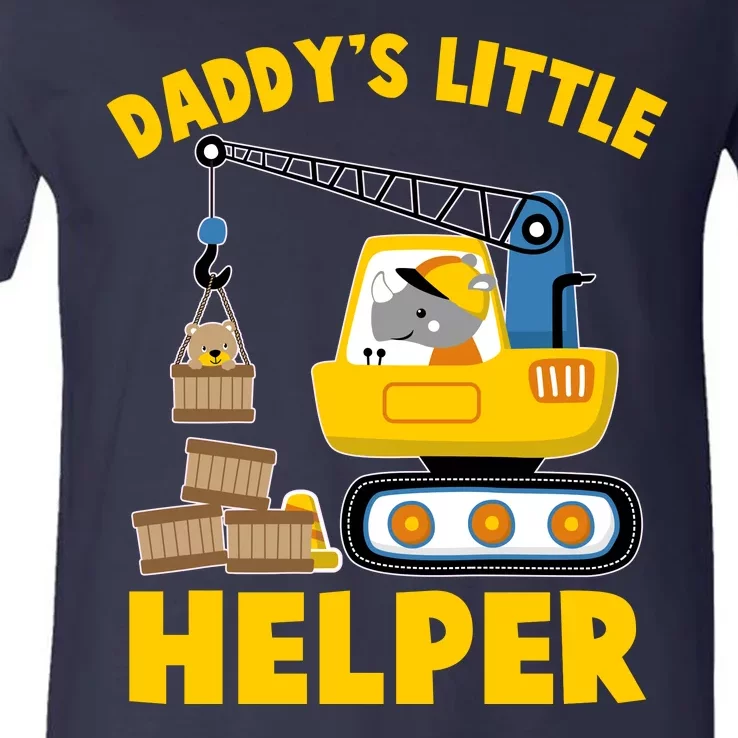 Cute Daddy's Little Helper Construction V-Neck T-Shirt