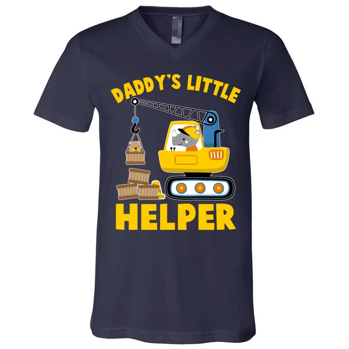 Cute Daddy's Little Helper Construction V-Neck T-Shirt