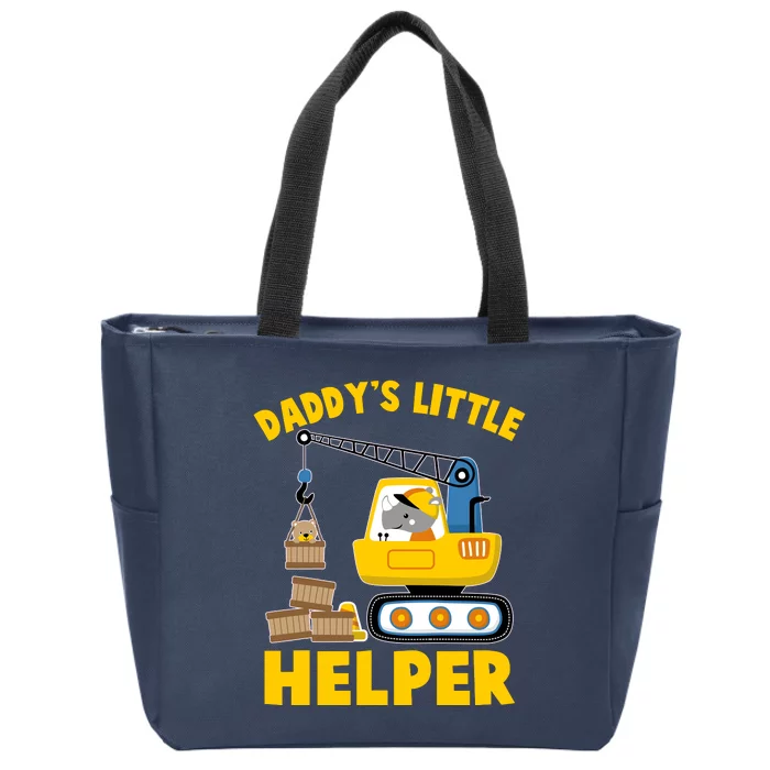 Cute Daddy's Little Helper Construction Zip Tote Bag