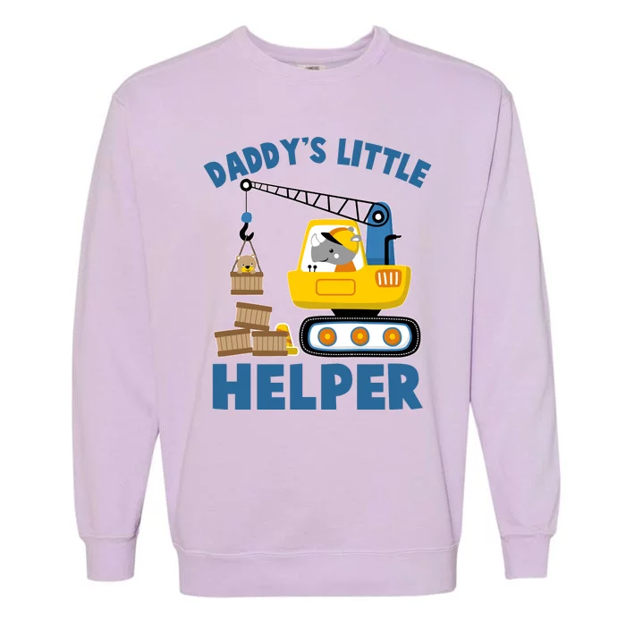 Cute Daddy's Little Helper Construction Garment-Dyed Sweatshirt