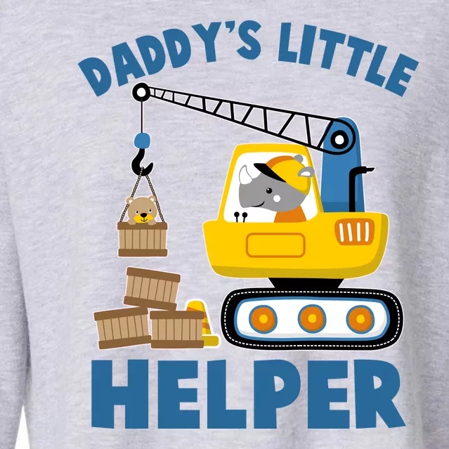 Cute Daddy's Little Helper Construction Cropped Pullover Crew