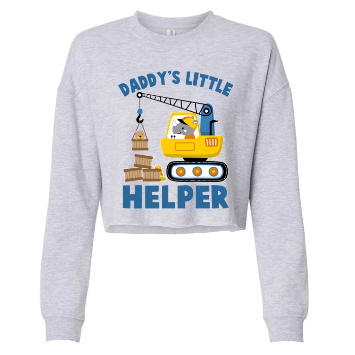 Cute Daddy's Little Helper Construction Cropped Pullover Crew