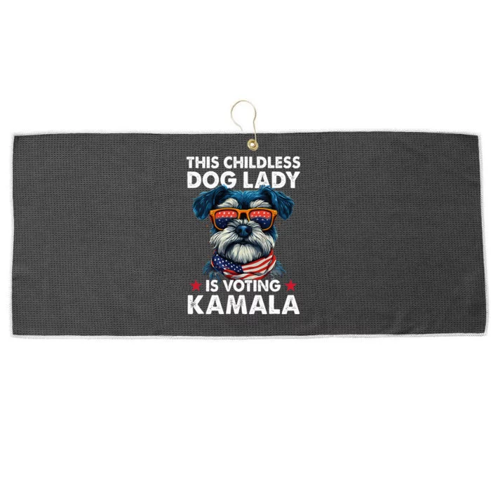 Childless Dog Lady Kamala Harris 2024 Large Microfiber Waffle Golf Towel