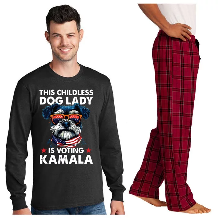 Childless Dog Lady Kamala Harris 2024 Miniature Schnauzer Long Sleeve Pajama Set