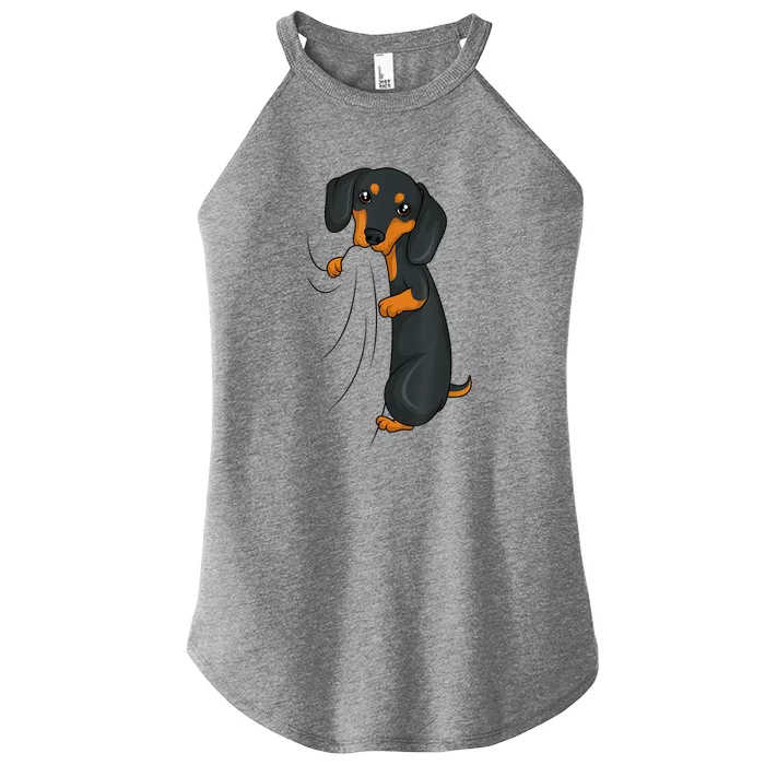 Cute Dachshund Lover Weiner Dog Girl Gift Women’s Perfect Tri Rocker Tank