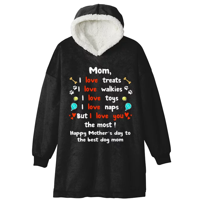 Cute Dog Mom Mothers Day Happy Mothers Day Gifts From Dog Hooded Wearable Blanket