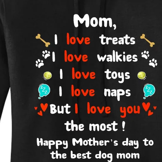 Cute Dog Mom Mothers Day Happy Mothers Day Gifts From Dog Women's Pullover Hoodie