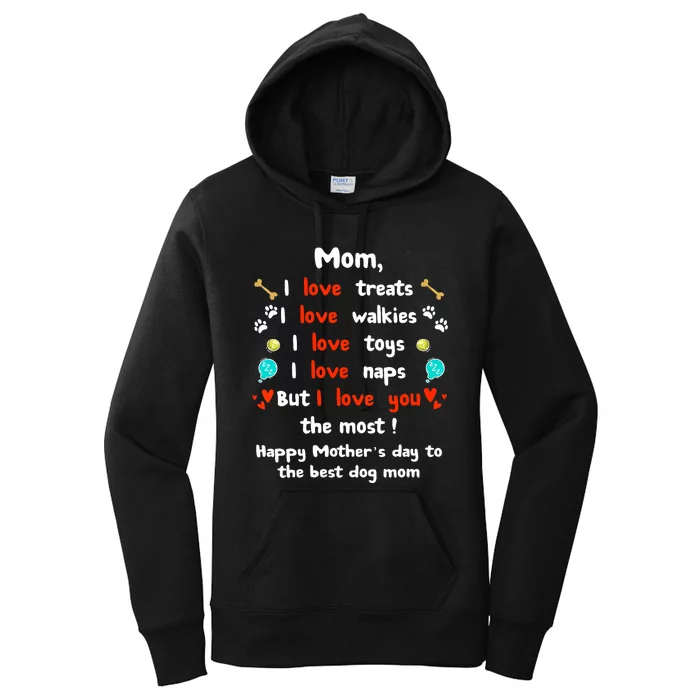 Cute Dog Mom Mothers Day Happy Mothers Day Gifts From Dog Women's Pullover Hoodie