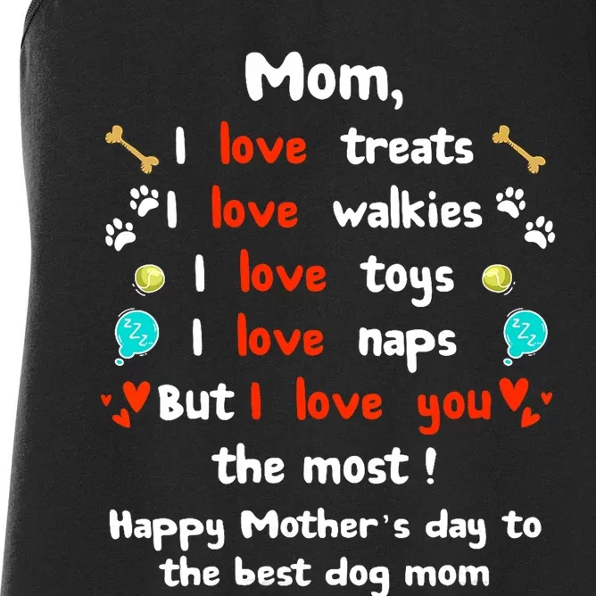 Cute Dog Mom Mothers Day Happy Mothers Day Gifts From Dog Women's Racerback Tank