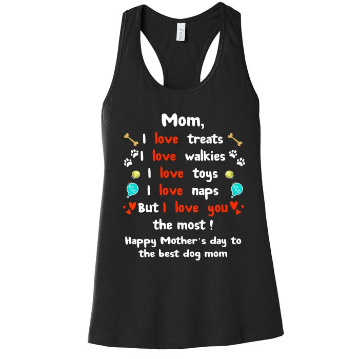 Cute Dog Mom Mothers Day Happy Mothers Day Gifts From Dog Women's Racerback Tank