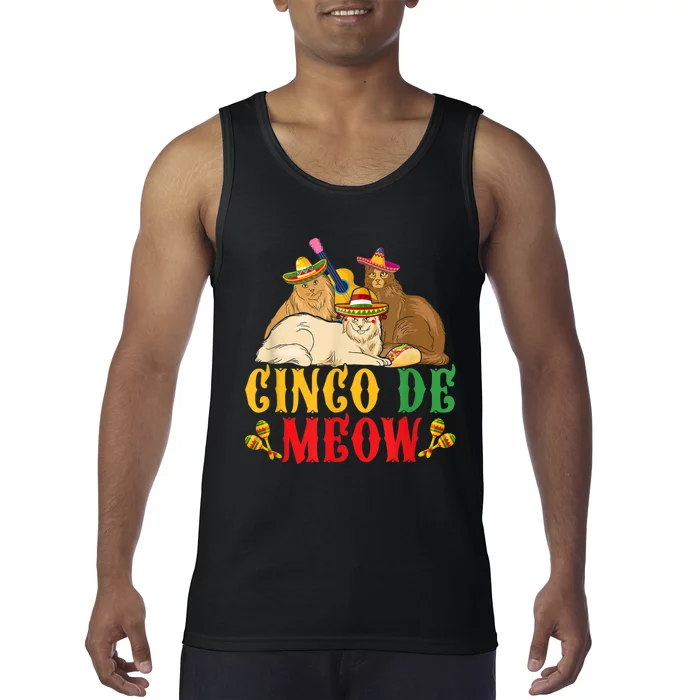 Cinco De Meow Funny Cinco De Mayo Women Cat Tank Top