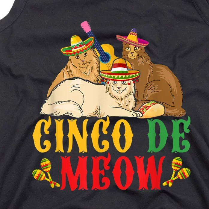 Cinco De Meow Funny Cinco De Mayo Women Cat Tank Top