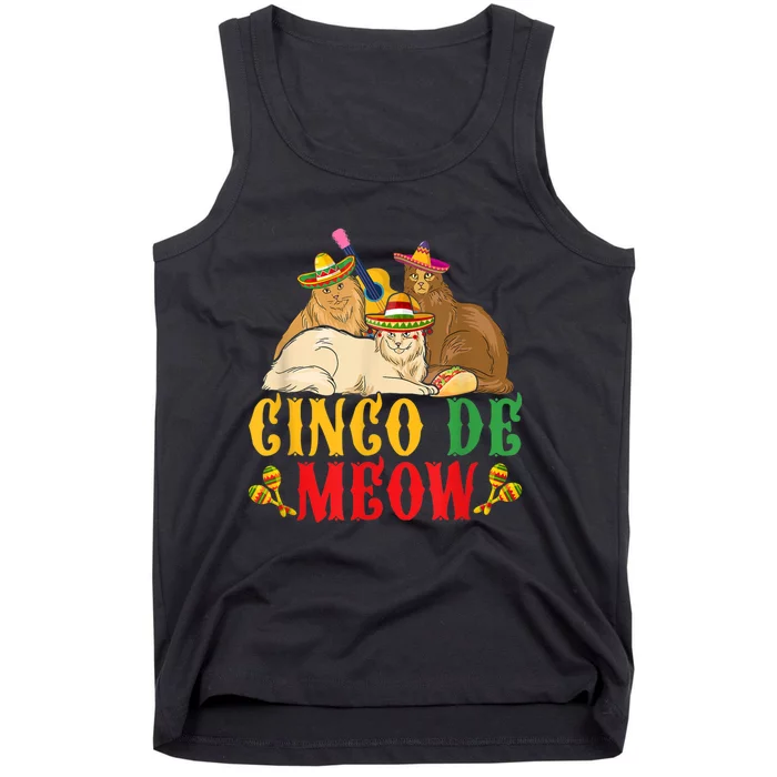 Cinco De Meow Funny Cinco De Mayo Women Cat Tank Top