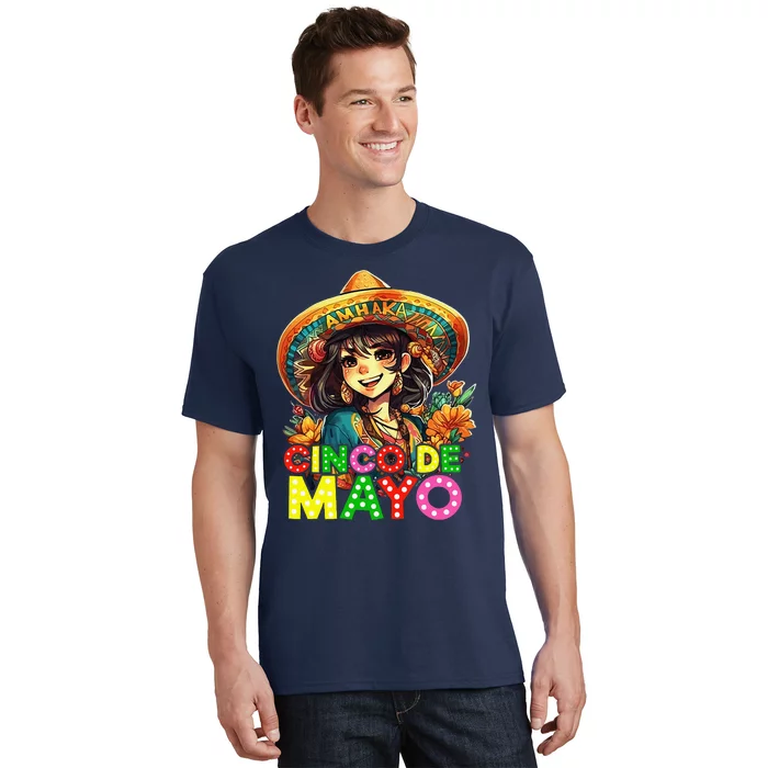 Cinco De Mayo Girl Mexican Fiesta 5 De Mayo Anime Girl T-Shirt