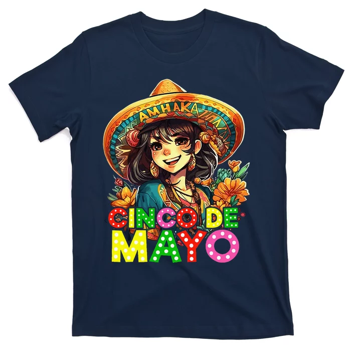 Cinco De Mayo Girl Mexican Fiesta 5 De Mayo Anime Girl T-Shirt