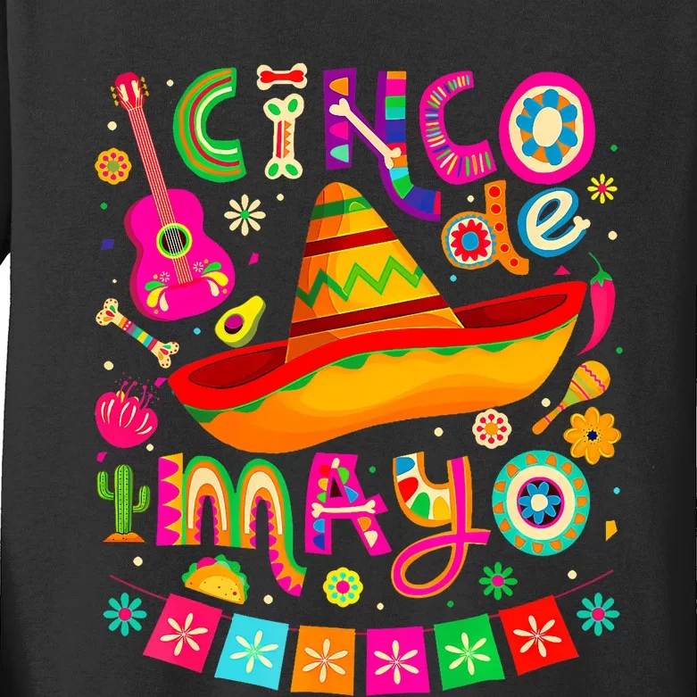 Cinco De Mayo Mexican Fiesta 5 De Mayo Kids Long Sleeve Shirt