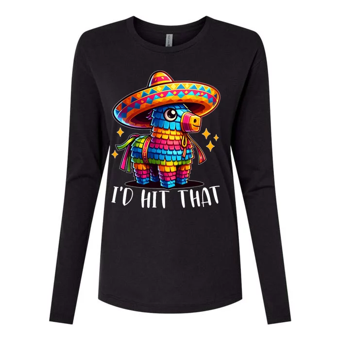 Cinco De Mayo Funny Ideas ID Hit That Pinata Womens Cotton Relaxed Long Sleeve T-Shirt