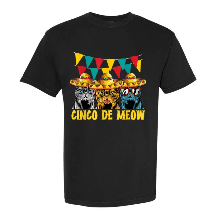 Cinco De Meow Cats Cinco De Mayo Mexico Garment-Dyed Heavyweight T-Shirt