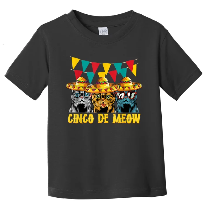 Cinco De Meow Cats Cinco De Mayo Mexico Toddler T-Shirt