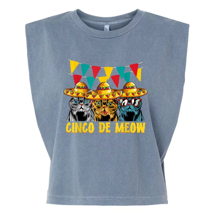 Cinco De Meow Cats Cinco De Mayo Mexico Garment-Dyed Women's Muscle Tee