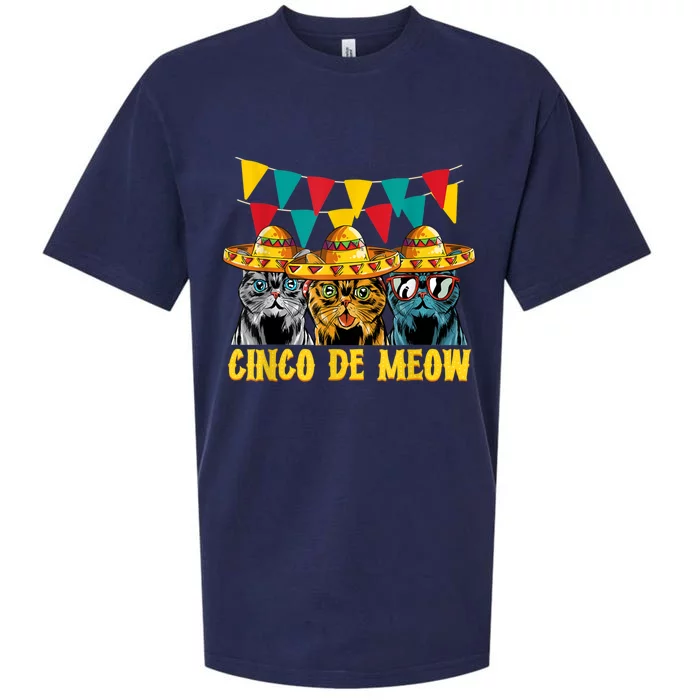 Cinco De Meow Cats Cinco De Mayo Mexico Sueded Cloud Jersey T-Shirt