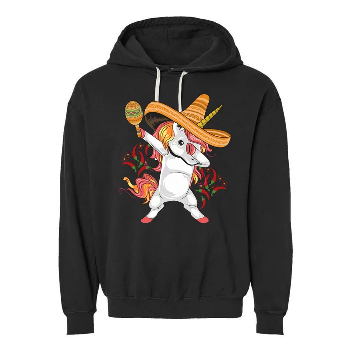 Cinco De Mayo Unicorn Dab Garment-Dyed Fleece Hoodie