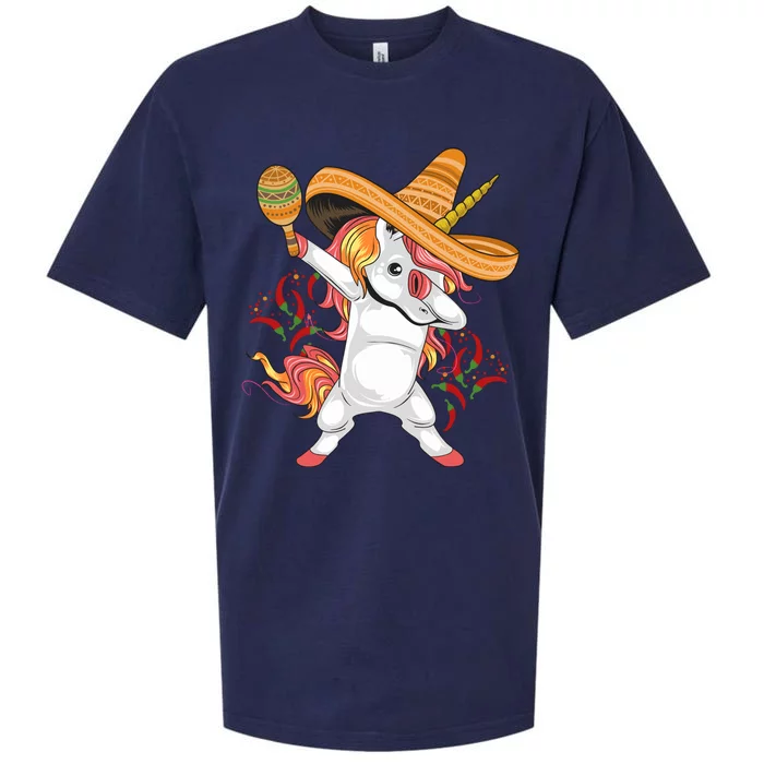 Cinco De Mayo Unicorn Dab Sueded Cloud Jersey T-Shirt