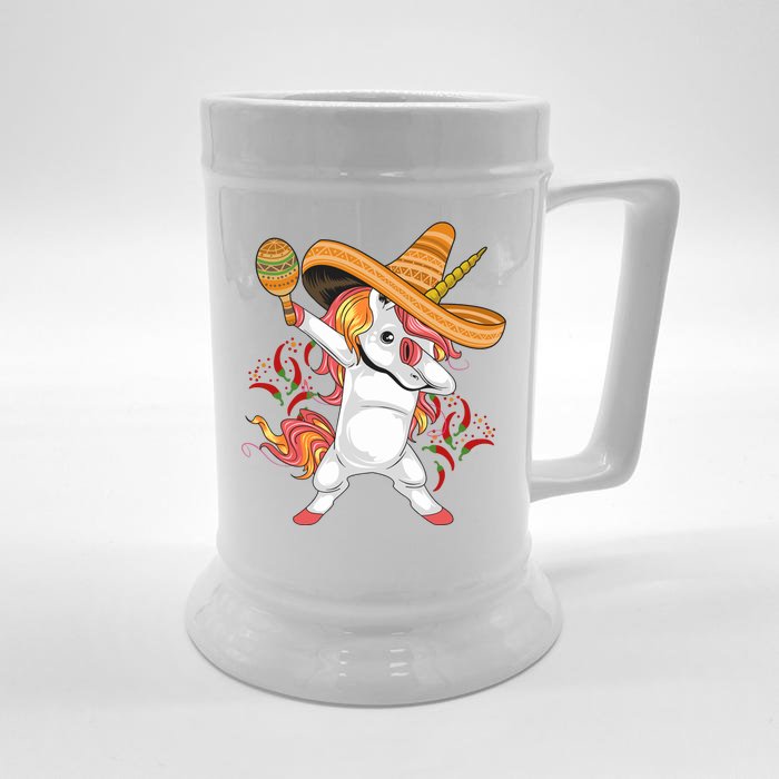 Cinco De Mayo Unicorn Dab Front & Back Beer Stein