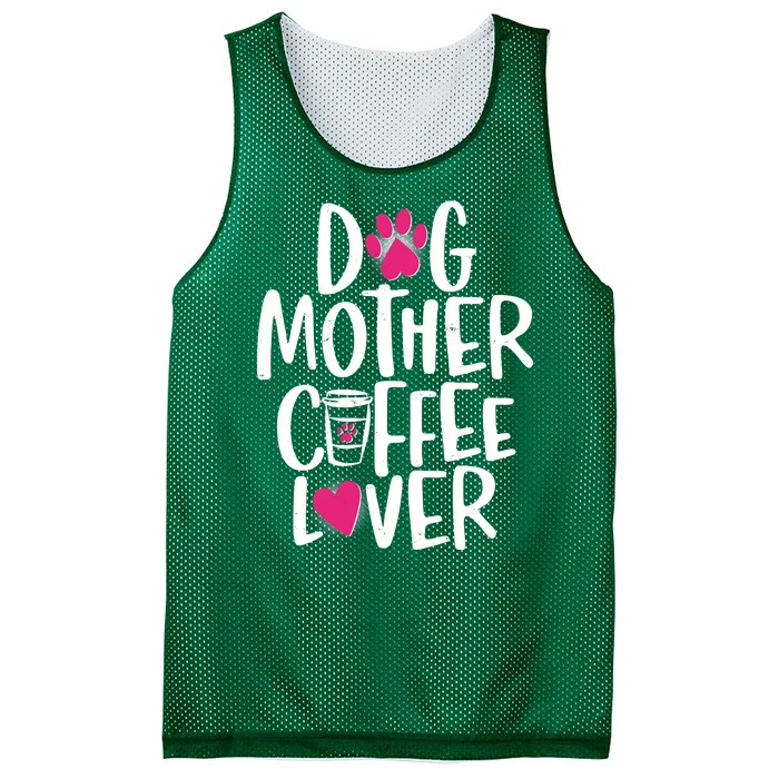 Cute Dog Mother Coffee Lover Mesh Reversible Basketball Jersey Tank