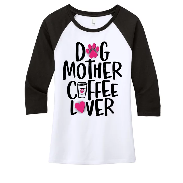 Cute Dog Mother Coffee Lover Women's Tri-Blend 3/4-Sleeve Raglan Shirt