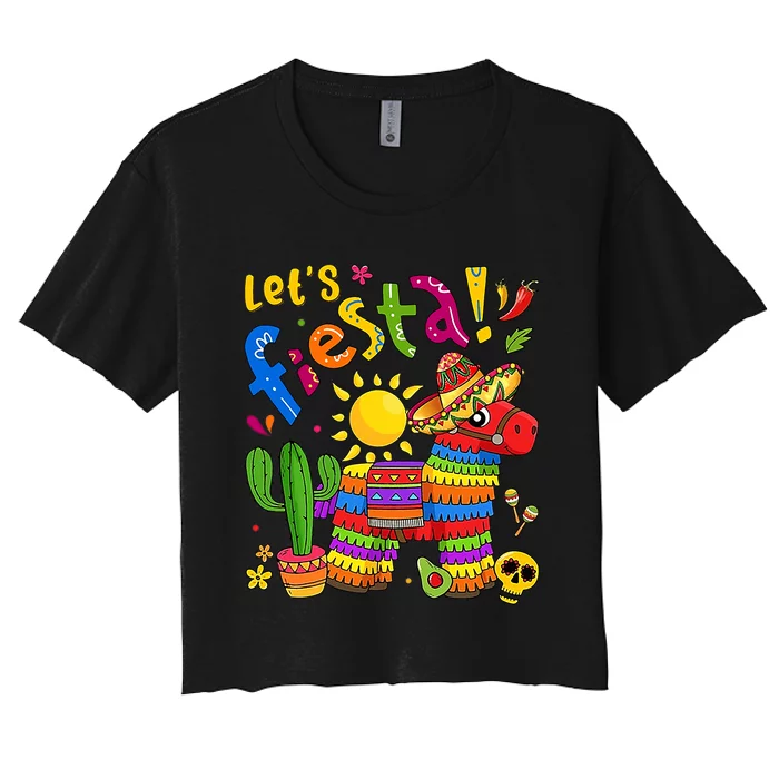 Cinco De Mayo Mexican LetS Fiesta Fun Women's Crop Top Tee