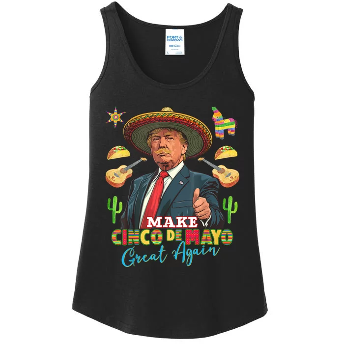 Cinco De Mayo Make Cinco De Mayo Great Again Donald Trump Ladies Essential Tank