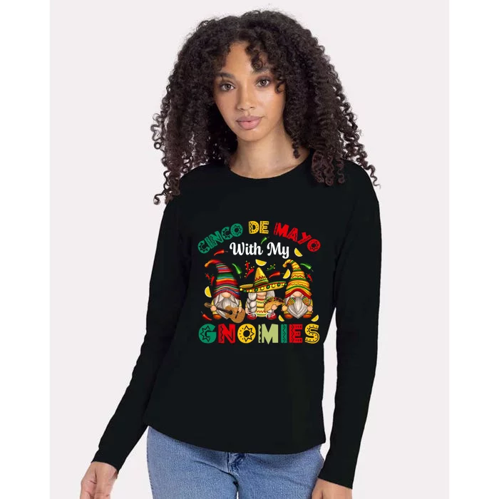 Cinco De Mayo With My Gnomies Mexican Fiesta Womens Cotton Relaxed Long Sleeve T-Shirt