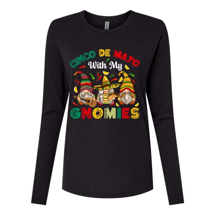 Cinco De Mayo With My Gnomies Mexican Fiesta Womens Cotton Relaxed Long Sleeve T-Shirt