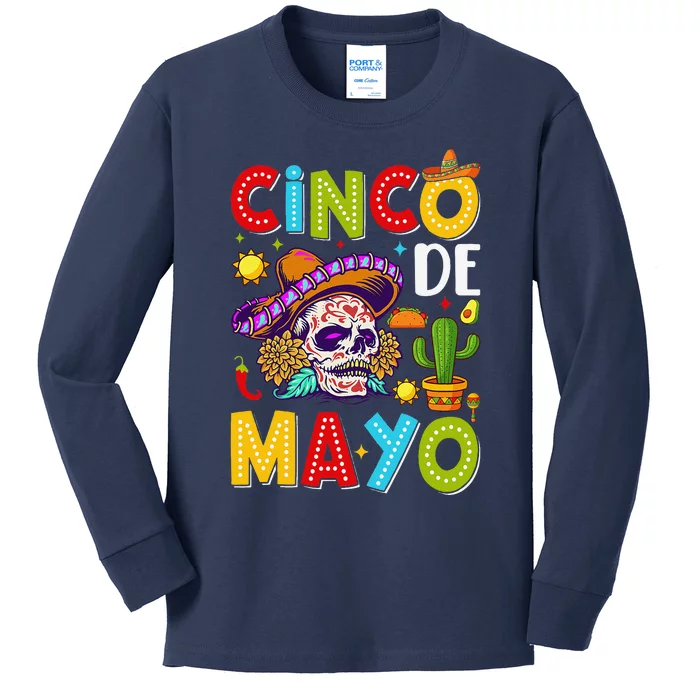 Cinco De Mayo Mexican Fiesta Squad 5 De Mayo For Mexican Kids Long Sleeve Shirt