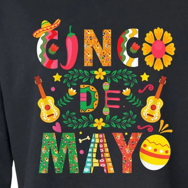 Cinco De Mayo Shirt Mexican Fiesta 5 De Mayo Wo  girl Cropped Pullover Crew