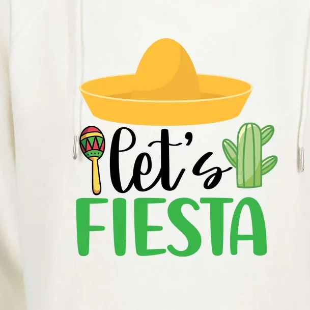 Cinco De Mayo Let's Fiesta Cactus Sombrero Hat Funny Gift Womens Funnel Neck Pullover Hood