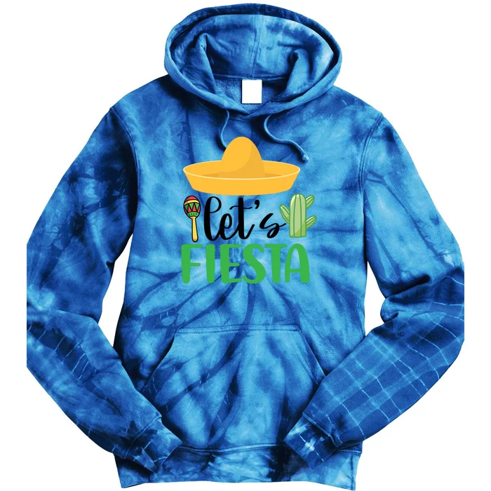 Cinco De Mayo Let's Fiesta Cactus Sombrero Hat Funny Gift Tie Dye Hoodie