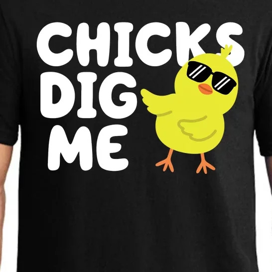 Chicks Dig Me Funny Baby Chick Chicken Pajama Set