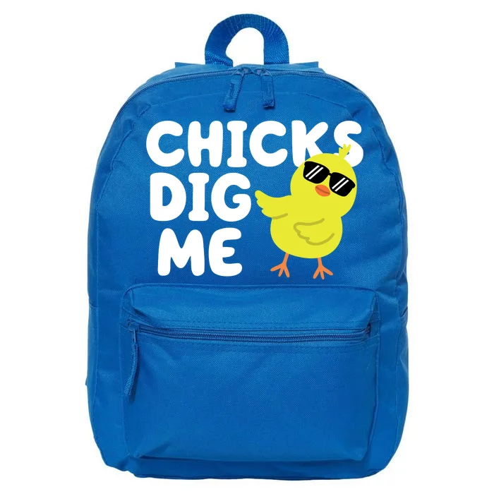 Chicks Dig Me Funny Baby Chick Chicken 16 in Basic Backpack