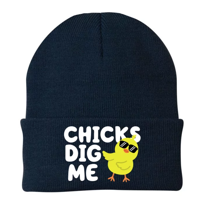 Chicks Dig Me Funny Baby Chick Chicken Knit Cap Winter Beanie